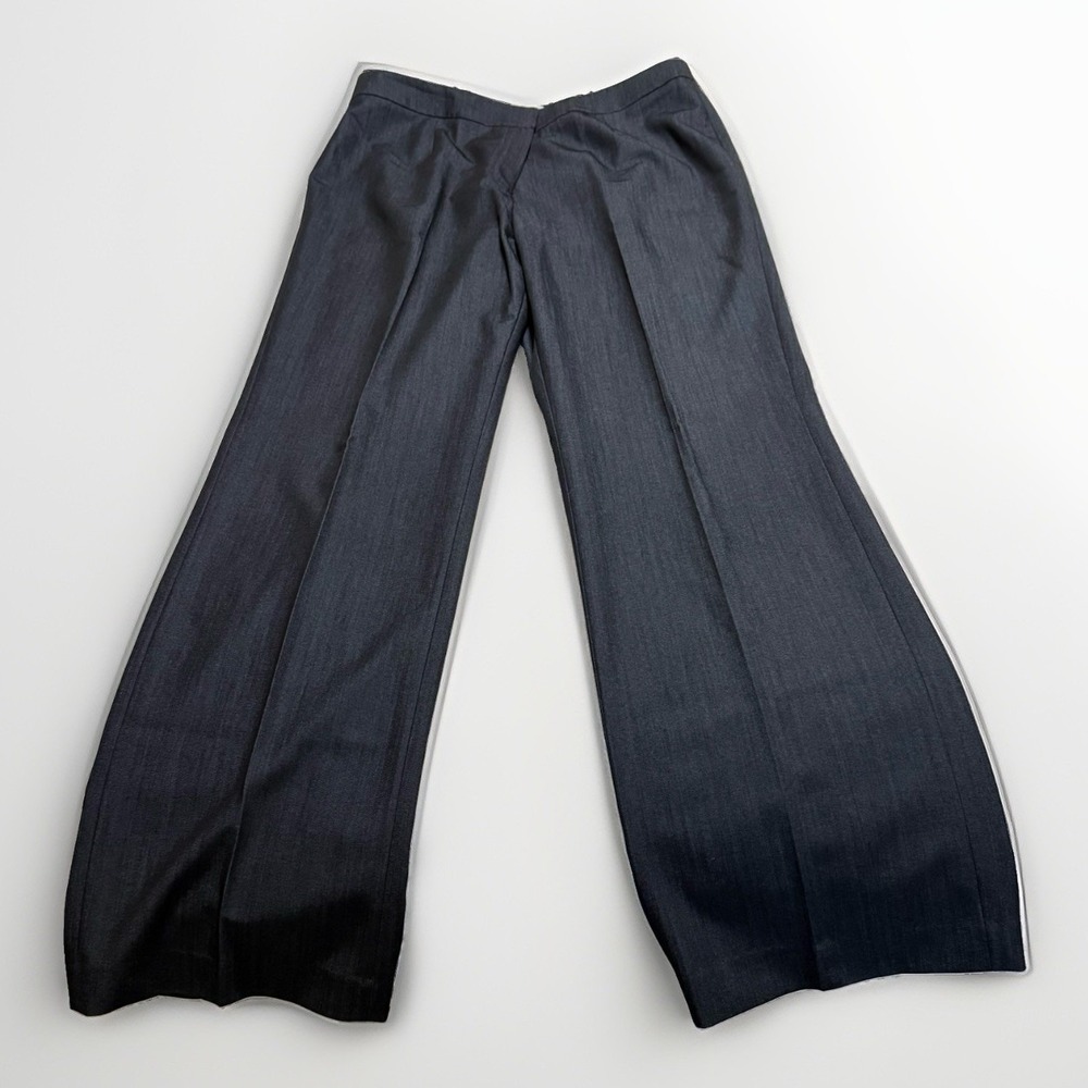 Jones New York Women's Gray Flat Front Straight Leg Dress Pants Stretch 10